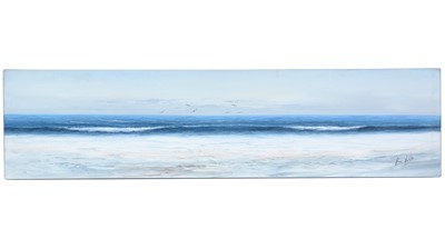 Lot 785 - Roger Vilamont - Shimmering Panoramic Seascape | acrylic