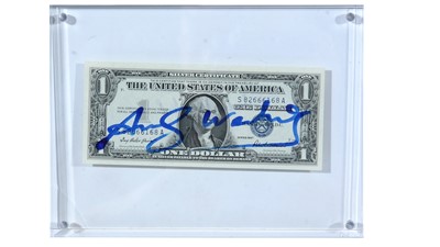 Lot 122 - Andy Warhol - Signed One Dollar Bill (George Washington) | pen and ink