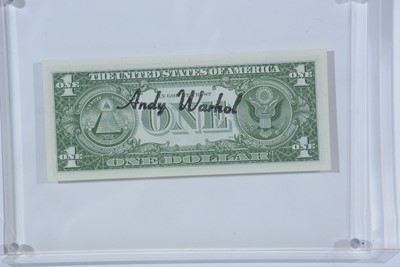 Lot 122 - Andy Warhol - Signed One Dollar Bill (George Washington) | pen and ink