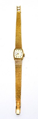 Lot 182 - A Tissot 9ct yellow gold cocktail watch
