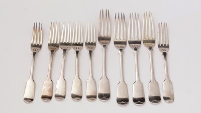 Lot 188 - A selection of ten silver table and tea forks