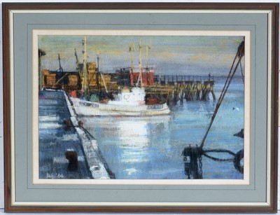 Lot 734 - Ross Hickling - 247 Moored off the Coast | pastel