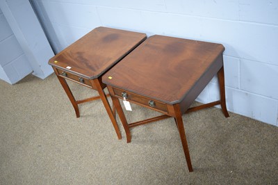 Lot 37 - A pair of reproduction mahogany occasional/bedside tables.