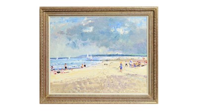 Lot 1078 - Geoffrey Chatten - A Blustery Beach Day | oil