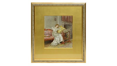 Lot 937 - George Goodwin Kilburne - A Little Rest from the Tapestry | watercolour