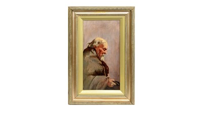 Lot 1126 - 19th Century British School - Sensitive Portrait of a Man with Cap in Hand | oil