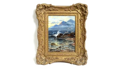 Lot 1084 - George Blackie Sticks - Rough Sea off the Scottish Coast | oil