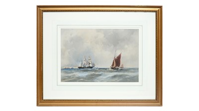 Lot 972 - Frank Henry Mason - A Barquentine in the Channel | watercolour