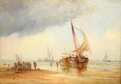 Lot 125 - George Chambers - Dutch Barges Unloading | oil