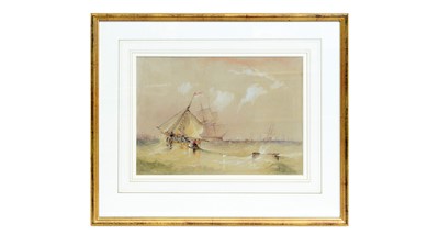 Lot 980 - John Wilson Carmichael - Returning to Shore in Turbulent Waters | watercolour