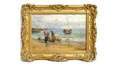 Lot 1094 - Henry Hetherington Emmerson - Fisherfolk on the Beach at Cullercoats | oil