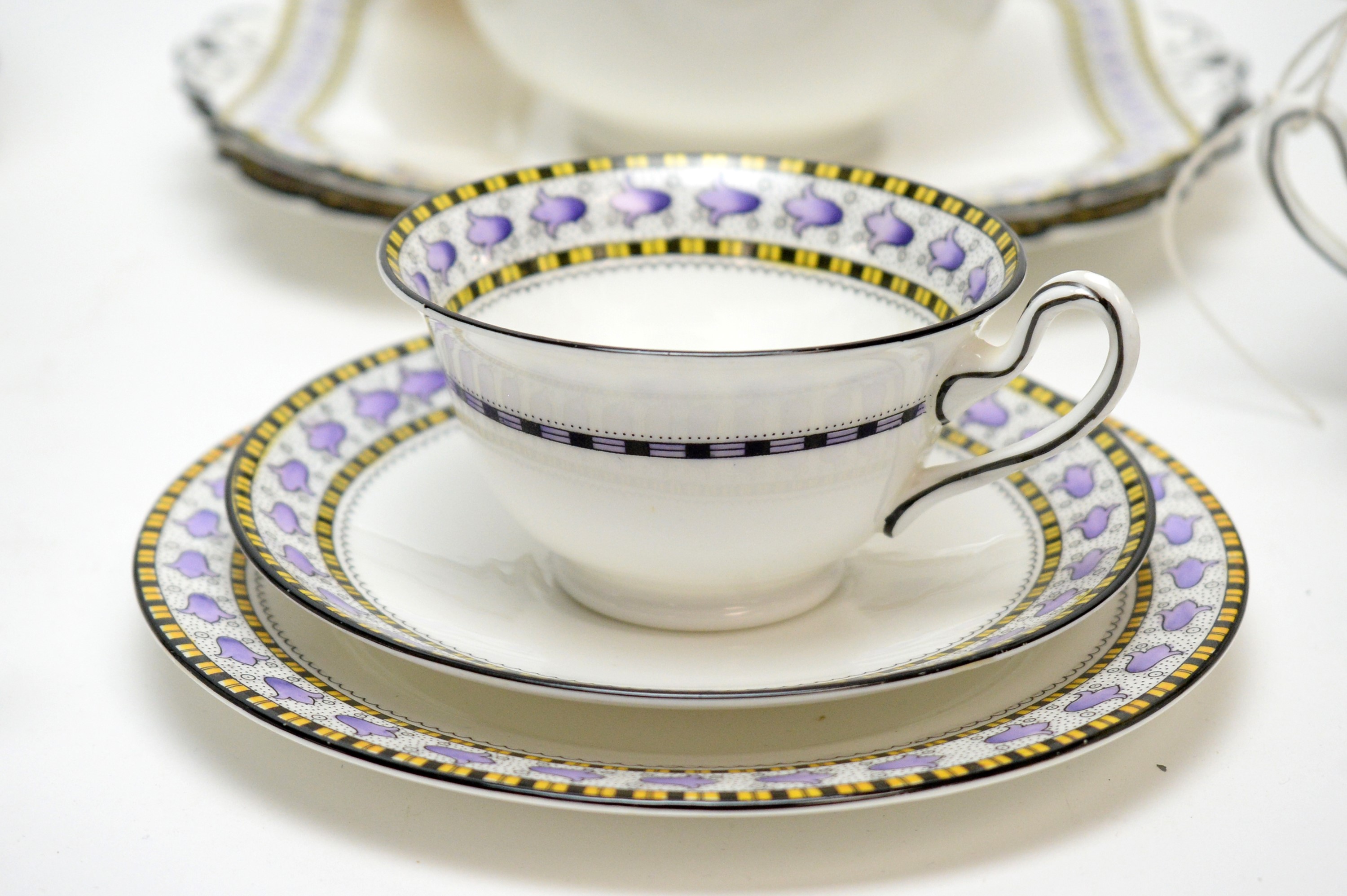 Lot 241 - A Shelley Art Deco tea service.