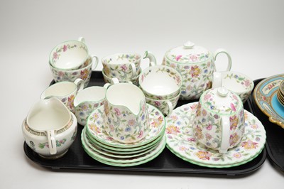 Lot 411 - A Minton ‘Haddon Hall’ pattern part tea service