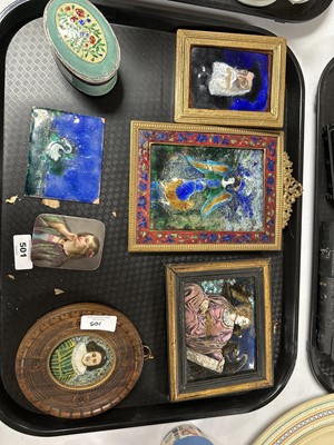 Lot 501 - Selection of portraits, various; and a trinket box.