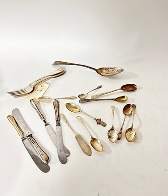 Lot 225A - A selection of silver cutlery.