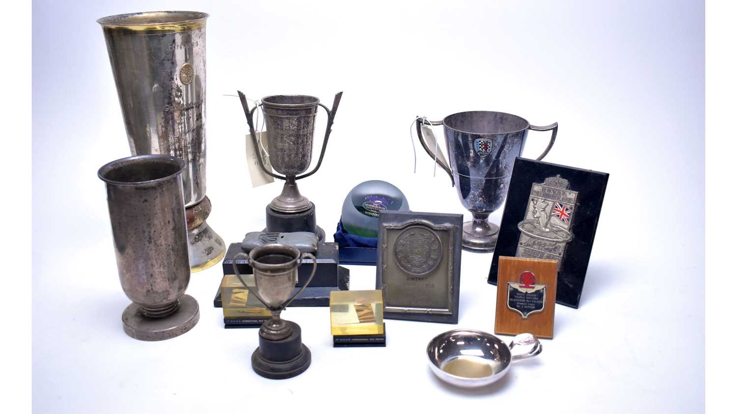 Lot 282 - Racing car interest: An archival collection of trophies and prize presentation plaques