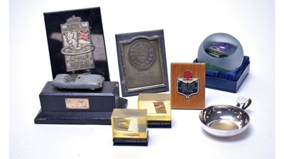Lot 282 - Racing car interest: An archival collection of trophies and prize presentation plaques