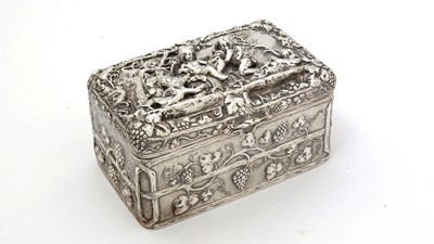 Lot 400 - A late 19th Century Continental silver decorative box.
