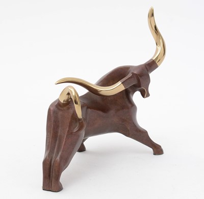 Lot 109 - Alexander Danel bronze bull and antelope