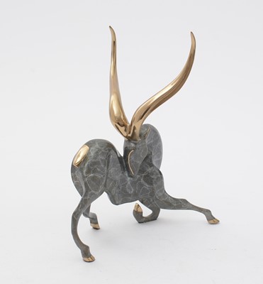 Lot 109 - Alexander Danel bronze bull and antelope