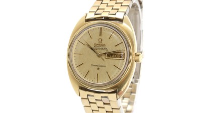 Lot 436 - Omega Constellation: gilt steel-cased automatic chronometer wristwatch