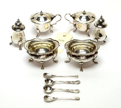Lot 206 - A selection of silver condiments