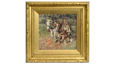 Lot 710 - Harry Fidler - Summer Plough with Heavy Horses | oil