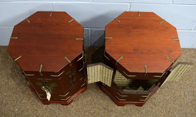 Lot 3 - A pair of Korean brass-mounted hat boxes.