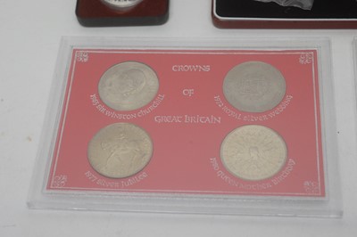 Lot 116 - A selection of silver commemorative medallion coins and others.