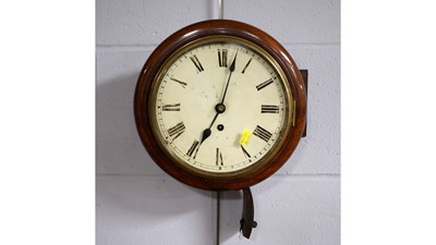Lot 107 - A late Victorian mahogany wall timepiece.