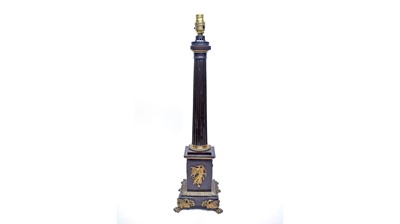Lot 344 - A gilt metal mounted bronze table lamp