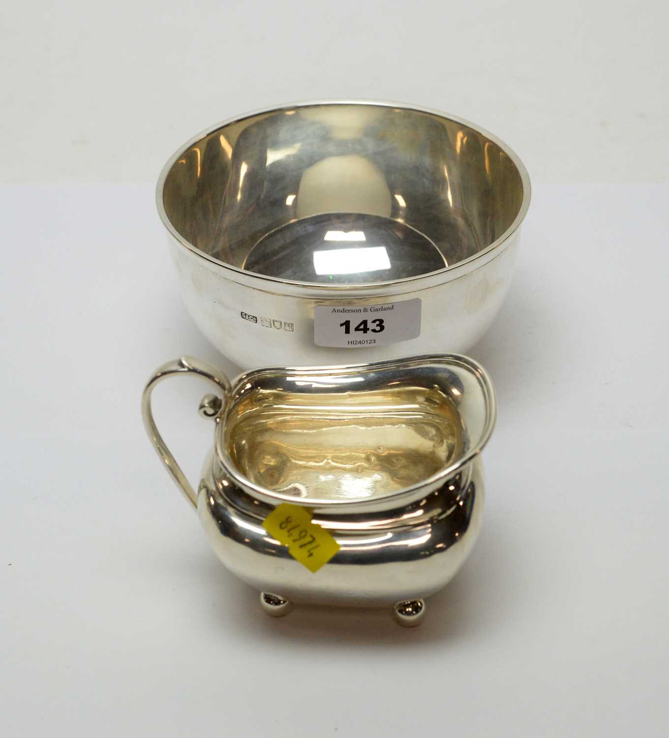 Lot 143 - A silver sugar bowl, and a cream jug