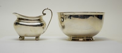 Lot 143 - A silver sugar bowl, and a cream jug