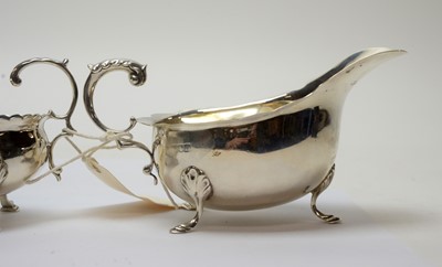 Lot 145 - Two silver sauce boats