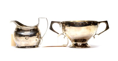 Lot 150 - A silver two handled sugar bowl, and a Georgian silver cream jug
