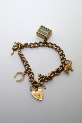 Lot 187 - Two 9ct yellow gold charm bracelets