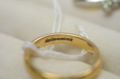 Lot 204 - A 22ct yellow gold wedding band and a selection of costume jewellery