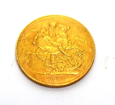 Lot 207 - A Queen Victoria gold sovereign, 1884.