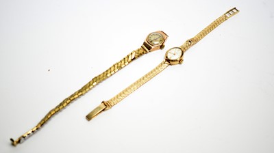 Lot 131 - A 9ct yellow gold Majax cocktail watch, and another.