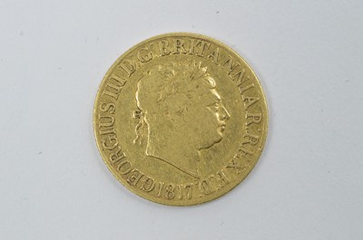 Lot 940A - George III gold sovereign, 1817, type A.