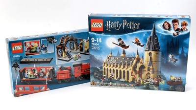 Lot 123 - LEGO Harry Potter Hogwarts Great Hall, 75954 and Hogwarts Express, 75955