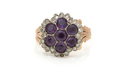 Lot 500 - A Victorian amethyst and diamond ring