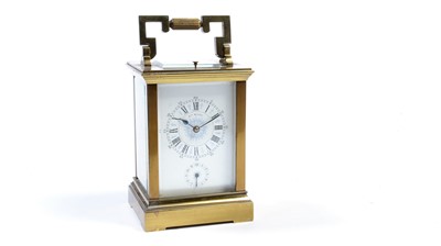 Lot 1041 - Henry Marc: a 20th Century brass repeating alarm carriage clock.