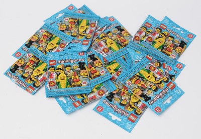 Lot 141 - A complete set of LEGO Collectable Minifigures, 71017 series 17 (2017), with open packaging.