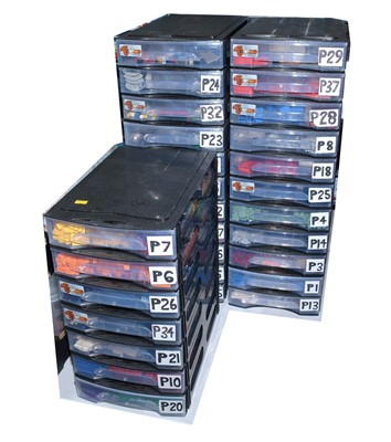 Lot 152 - Forty plastic stacking drawers containing organised small piece of LEGO.