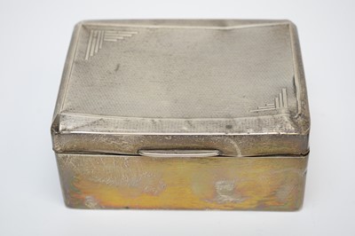 Lot 120 - Silver items: cigarette box; tobacco tin; and a cigarette case.