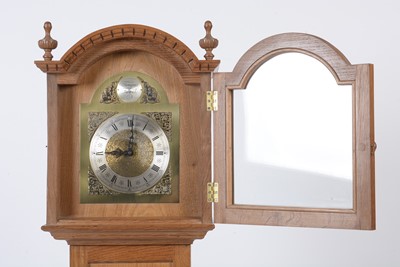 Lot 1028 - Colin 'Beaverman' Almack: an oak longcase clock.