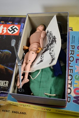 Lot 362 - A selection of vintage models and games; an Action Man with clothing and accessories.