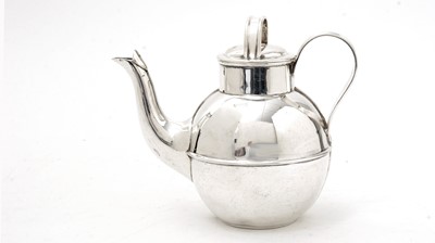 Lot 137 - A George V silver bachelor's or afternoon teapot.