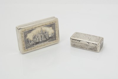 Lot 405 - A mid 19th C Austro-Hungarian snuff box; and a 19th C Russian snuff box.